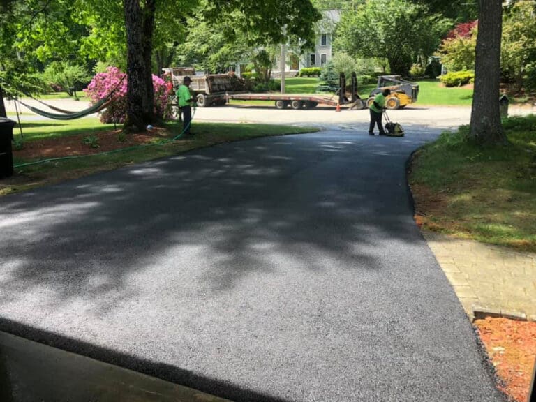 Driveway after being paved by Barry's Paving & Sealcoating