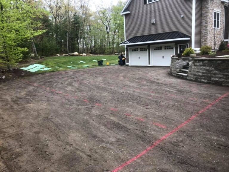 Large driveway before being paved