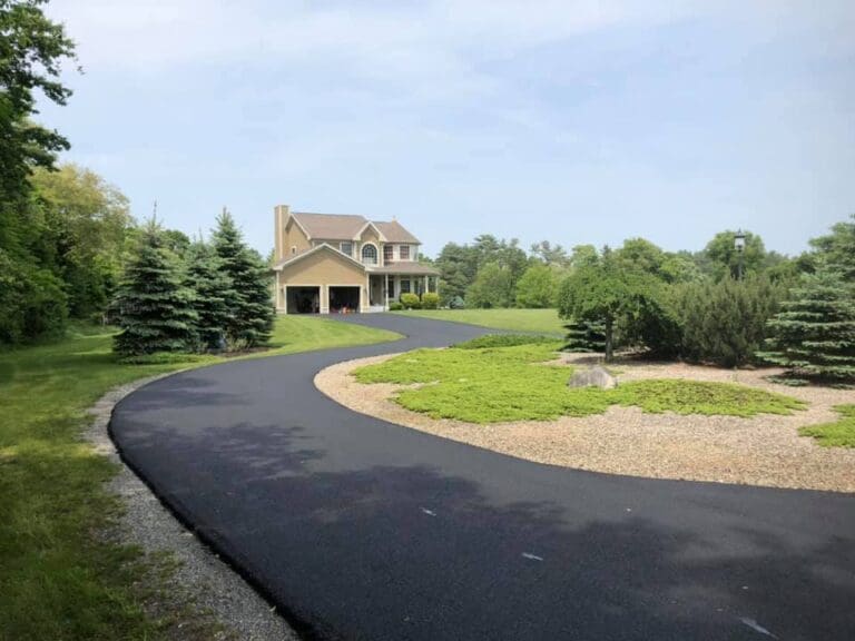 Driveway after being paved by Barry's Paving & Sealcoating