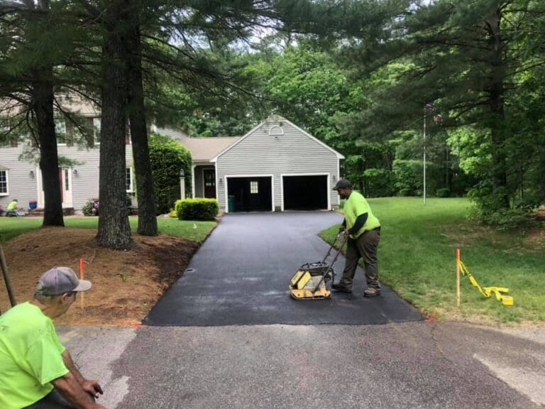 Driveway after being paved by Barry's Paving & Sealcoating